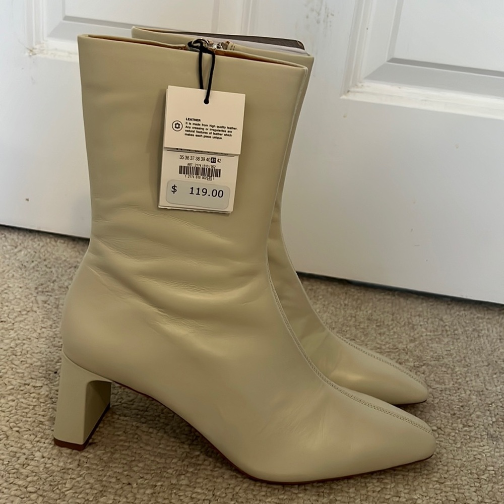 Leather Ankle heeled boots